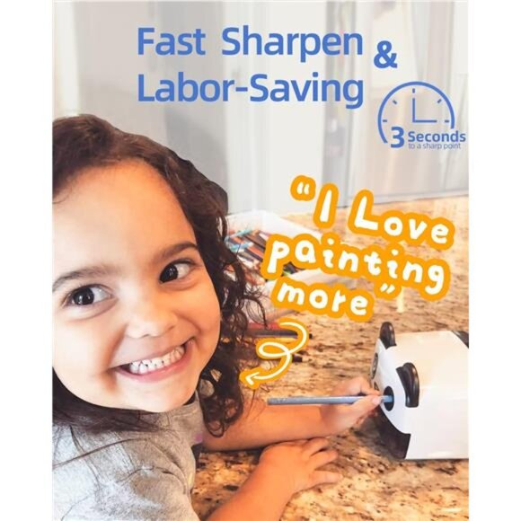 Heavy Duty Electric Pencil Sharpener - Auto-Stop, Plug-In, for Classroom & Kids - Picture 3 of 7